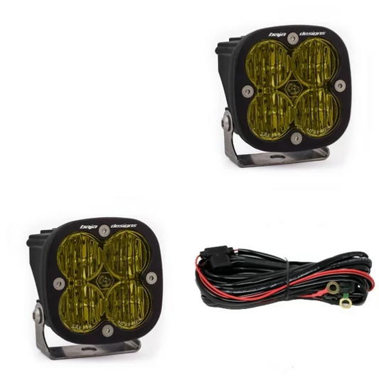 LED Light Pods Wide Cornering Pattern Pair Amber Squadron SAE Series Baja Designs