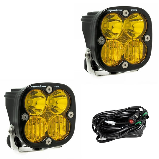 LED Light Pods Driving Combo Pattern Pair Amber Squadron Pro Series Baja Designs