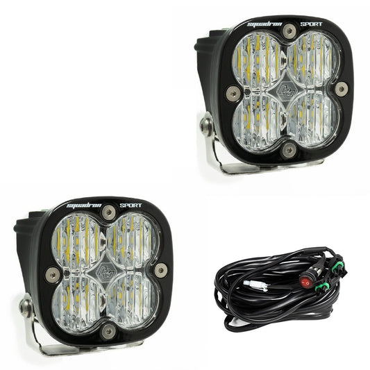 LED Light Pods Wide Cornering Pattern Clear Pair Squadron Sport Series Baja Designs