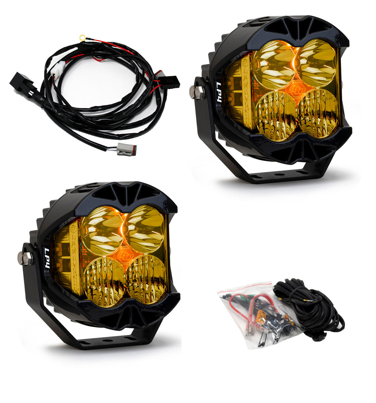 LP4 Pro LED Driving/Combo Amber Lens Pair Baja Designs