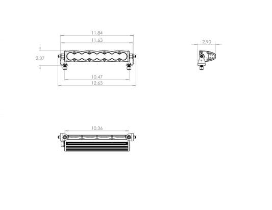 10 Inch LED Light Bar Spot Pattern Amber Lens S8 Series Baja Designs